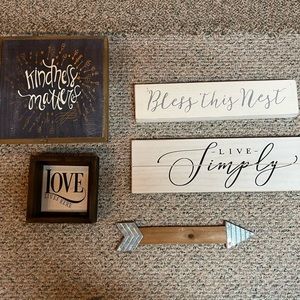 A lot of 5 wall decor. Great for a gallery wall or to split up throughout home